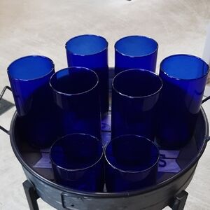 Set of Cobalt Glass Tumblers